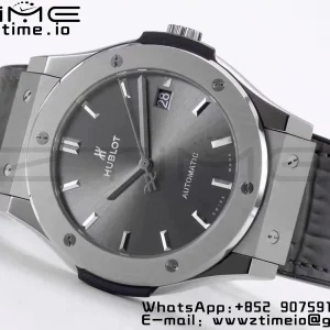 HUBLOT Classic Fusion 45mm 511.NX.7071.LR Titanium WWF 1:1 Best Edition Gray Dial on Gray Gummy Strap A2892 - Super Clone Watch | 1:1 Best Version