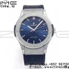 HUBLOT Classic Fusion 45mm 511.NX.7170.LR Titanium WWF 1:1 Best Edition Blue Dial on Blue Gummy Strap A2892 - Super Clone Watch | 1:1 Best Version