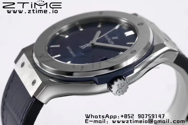 HUBLOT Classic Fusion 45mm 511.NX.7170.LR Titanium WWF 1:1 Best Edition Blue Dial on Blue Gummy Strap A2892 - Super Clone Watch | 1:1 Best Version