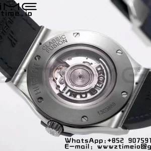 HUBLOT Classic Fusion 45mm 511.NX.7170.LR Titanium WWF 1:1 Best Edition Blue Dial on Blue Gummy Strap A2892 - Super Clone Watch | 1:1 Best Version