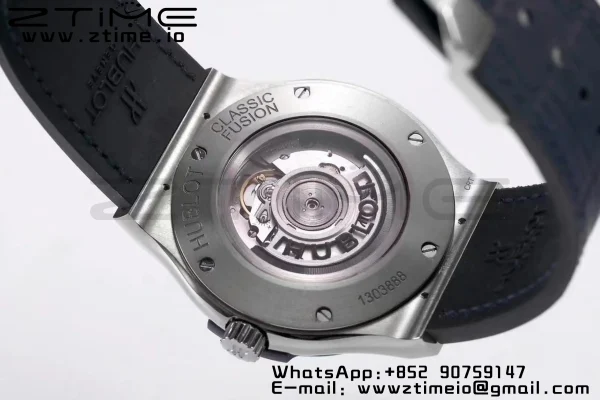 HUBLOT Classic Fusion 45mm 511.NX.7170.LR Titanium WWF 1:1 Best Edition Blue Dial on Blue Gummy Strap A2892 - Super Clone Watch | 1:1 Best Version