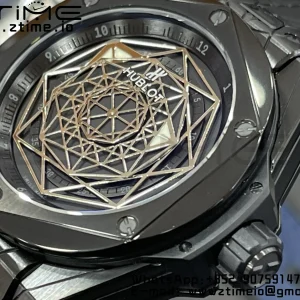 HUBLOT Big Bang Sang Bleu DLC Titanium 415.CX.1112.VR.MXM18 WWF 1:1 Best Edition Black Skeletonal Dial On Black Gummy Strap Asian HB1213 - Super Clone Watch | 1:1 Best Version