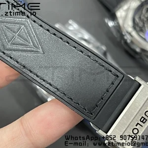 HUBLOT Big Bang Sang Bleu DLC Titanium 415.CX.1112.VR.MXM18 WWF 1:1 Best Edition Black Skeletonal Dial On Black Gummy Strap Asian HB1213 - Super Clone Watch | 1:1 Best Version