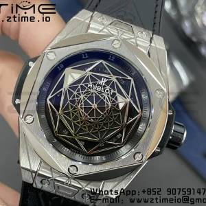 HUBLOT Big Bang Sang Bleu Titanium 415.NX.1112.VR.MXM16 WWF 1:1 Best Edition Black Skeletonal Dial On Black Gummy Strap Asian HB1213 - Super Clone Watch | 1:1 Best Version