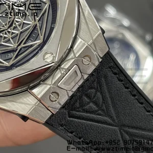HUBLOT Big Bang Sang Bleu Titanium 415.NX.1112.VR.MXM16 WWF 1:1 Best Edition Black Skeletonal Dial On Black Gummy Strap Asian HB1213 - Super Clone Watch | 1:1 Best Version