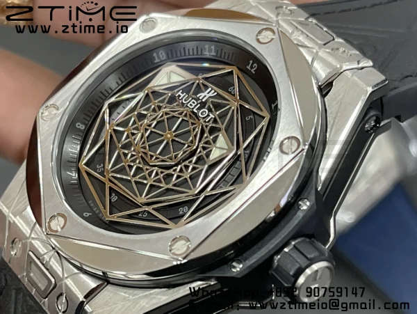 HUBLOT Big Bang Sang Bleu Titanium 415.NX.1112.VR.MXM16 WWF 1:1 Best Edition Black Skeletonal Dial On Black Gummy Strap Asian HB1213 - Super Clone Watch | 1:1 Best Version
