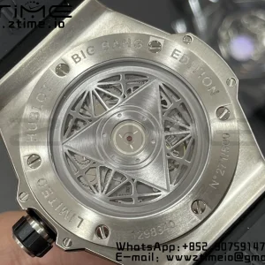 HUBLOT Big Bang Sang Bleu Titanium 415.NX.1112.VR.MXM16 WWF 1:1 Best Edition Black Skeletonal Dial On Black Gummy Strap Asian HB1213 - Super Clone Watch | 1:1 Best Version