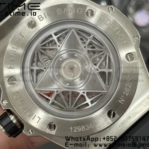 HUBLOT Big Bang Sang Bleu Titanium 415.NX.7179.VR.MXM18 WWF 1:1 Best Edition Blue Skeletonal Dial On Blue Gummy Strap Asian HB1213 - Super Clone Watch | 1:1 Best Version