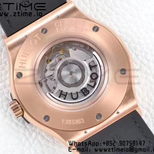 HUBLOT Classic Fusion 45mm 511.OX.1181.LR RG WWF 1:1 Best Edition Black Dial on Black Gummy Strap A2892 - Super Clone Watch | 1:1 Best Version