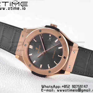 HUBLOT Classic Fusion 45mm 511.OX.7081.LR RG WWF 1:1 Best Edition Gray Dial on Gray Gummy Strap A2892 - Super Clone Watch | 1:1 Best Version