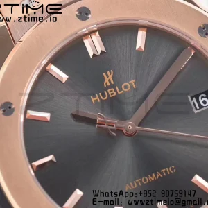 HUBLOT Classic Fusion 45mm 511.OX.7081.LR RG WWF 1:1 Best Edition Gray Dial on Gray Gummy Strap A2892 - Super Clone Watch | 1:1 Best Version