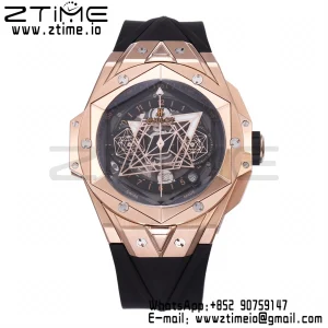 HUBLOT Big Bang Sang Bleu II Chrono 418.OX.1108.RX.MXM19 RG BBF Best Edition  Black Dial on Black Rubber Strap HUB1240 - Super Clone Watch | 1:1 Best Version