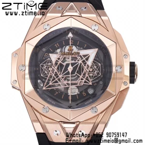 HUBLOT Big Bang Sang Bleu II Chrono 418.OX.1108.RX.MXM19 RG BBF Best Edition  Black Dial on Black Rubber Strap HUB1240 - Super Clone Watch | 1:1 Best Version