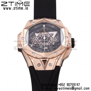 HUBLOT Big Bang Sang Bleu II Chrono 418.OX.1108.RX.MXM19 RG BBF Best Edition  Black Dial on Black Rubber Strap HUB1240 - Super Clone Watch | 1:1 Best Version