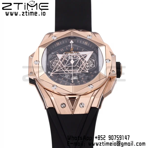 HUBLOT Big Bang Sang Bleu II Chrono 418.OX.1108.RX.MXM19 RG BBF Best Edition  Black Dial on Black Rubber Strap HUB1240 - Super Clone Watch | 1:1 Best Version