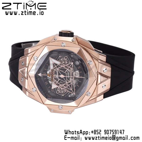 HUBLOT Big Bang Sang Bleu II Chrono 418.OX.1108.RX.MXM19 RG BBF Best Edition  Black Dial on Black Rubber Strap HUB1240 - Super Clone Watch | 1:1 Best Version