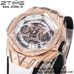 HUBLOT Big Bang Sang Bleu II Chrono 418.OX.2001.RX.MXM20 RG BBF Best Edition  White Dial on White Rubber Strap HUB1240 - Super Clone Watch | 1:1 Best Version