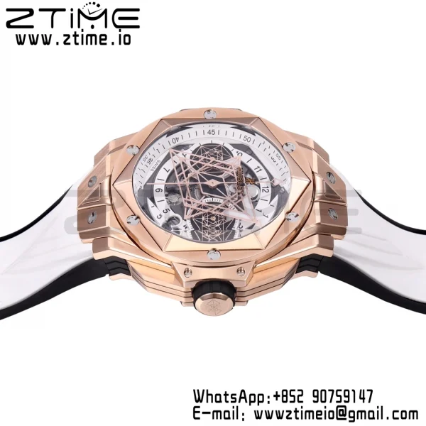HUBLOT Big Bang Sang Bleu II Chrono 418.OX.2001.RX.MXM20 RG BBF Best Edition  White Dial on White Rubber Strap HUB1240 - Super Clone Watch | 1:1 Best Version