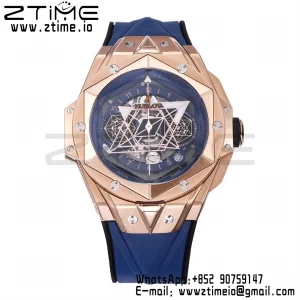 HUBLOT Big Bang Sang Bleu II Chrono 418.OX.5108.RX.MXM20 RG BBF Best Edition  Blue Dial on Blue Rubber Strap HUB1240 - Super Clone Watch | 1:1 Best Version