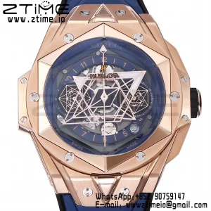 HUBLOT Big Bang Sang Bleu II Chrono 418.OX.5108.RX.MXM20 RG BBF Best Edition Quadrante blu su cinturino in caucciù blu HUB1240 - Orologio super clone | 1:1 Versione migliore
