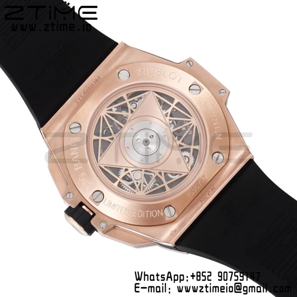 HUBLOT Big Bang Sang Bleu II Chrono 418.OX.5108.RX.MXM20 RG BBF Best Edition Quadrante blu su cinturino in caucciù blu HUB1240 - Orologio super clone | 1:1 Versione migliore