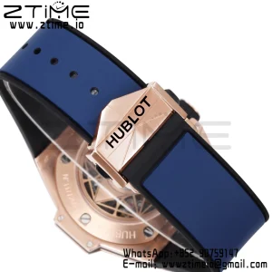 HUBLOT Big Bang Sang Bleu II Chrono 418.OX.5108.RX.MXM20 RG BBF Best Edition Quadrante blu su cinturino in caucciù blu HUB1240 - Orologio super clone | 1:1 Versione migliore