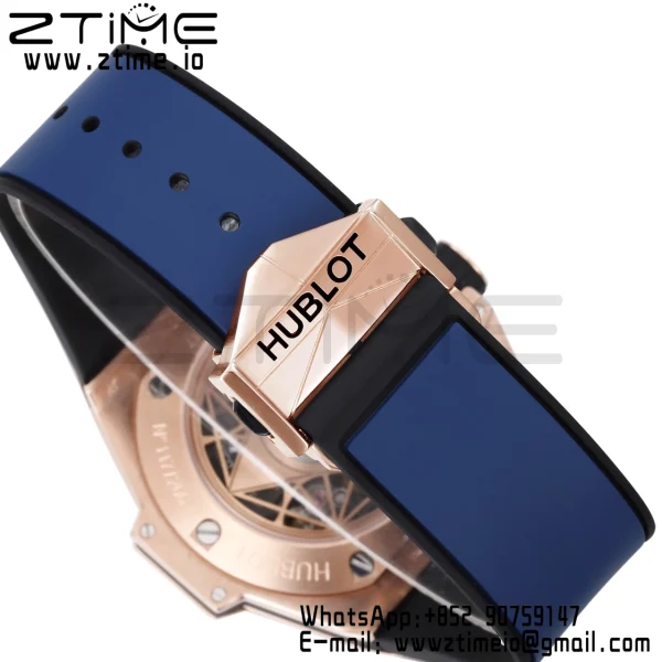 HUBLOT Big Bang Sang Bleu II Chrono 418.OX.5108.RX.MXM20 RG BBF Best Edition Quadrante blu su cinturino in caucciù blu HUB1240 - Orologio super clone | 1:1 Versione migliore