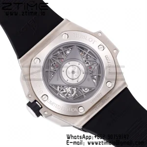 HUBLOT ビッグ・バン サング・ブルーII クロノ 418.NX.2001.RX.MXM20 チタンBBF ベストエディション SSベゼル ホワイトダイアル ホワイトラバーストラップ HUB1240 - スーパークローンウォッチ｜1:1 ベストバージョン