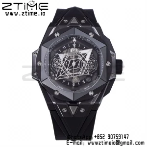 HUBLOT Big Bang Sang Bleu II  418.CX.1114.RX.MXM20 Black Ceramic BBF Best Edition Black Dial on Black Rubber Strap A1240 - Super Clone Watch | 1:1 Best Version
