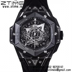 HUBLOT Big Bang Sang Bleu II  418.CX.1114.RX.MXM20 Black Ceramic BBF Best Edition Black Dial on Black Rubber Strap A1240 - Super Clone Watch | 1:1 Best Version