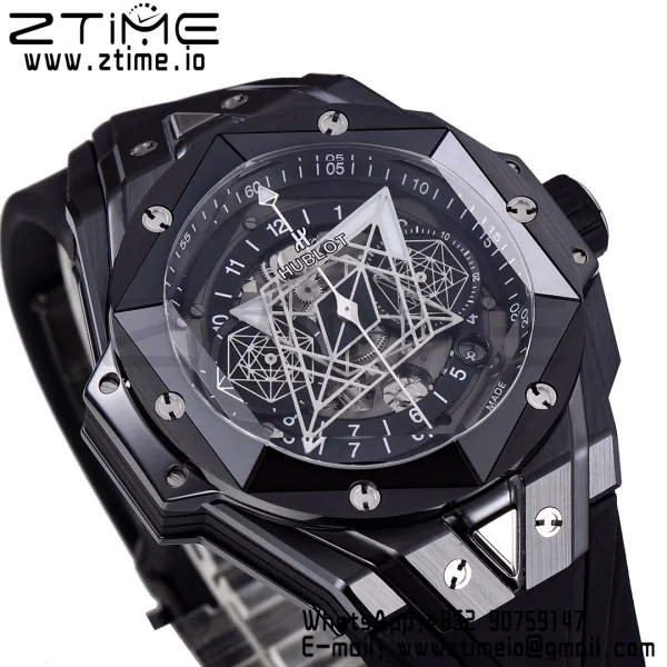 HUBLOT Big Bang Sang Bleu II  418.CX.1114.RX.MXM20 Black Ceramic BBF Best Edition Black Dial on Black Rubber Strap A1240 - Super Clone Watch | 1:1 Best Version