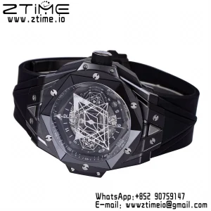 HUBLOT Big Bang Sang Bleu II  418.CX.1114.RX.MXM20 Black Ceramic BBF Best Edition Black Dial on Black Rubber Strap A1240 - Super Clone Watch | 1:1 Best Version