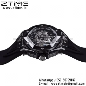 HUBLOT Big Bang Sang Bleu II  418.CX.1114.RX.MXM20 Black Ceramic BBF Best Edition Black Dial on Black Rubber Strap A1240 - Super Clone Watch | 1:1 Best Version