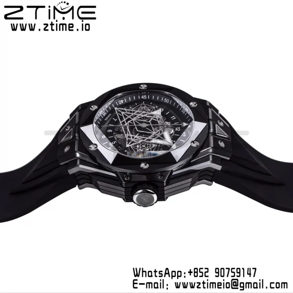 HUBLOT Big Bang Sang Bleu II  418.CX.1114.RX.MXM20 Black Ceramic BBF Best Edition Black Dial on Black Rubber Strap A1240 - Super Clone Watch | 1:1 Best Version