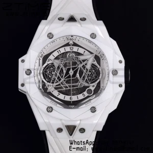 HUBLOT Big Bang Sang Bleu II 418.HX.2001.RX.MXM21 White Ceramic BBF Best Edition White Dial on White Rubber Strap A1240 - Super Clone Watch | 1:1 Best Version