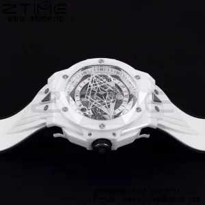 HUBLOT Big Bang Sang Bleu II 418.HX.2001.RX.MXM21 White Ceramic BBF Best Edition White Dial on White Rubber Strap A1240 - Super Clone Watch | 1:1 Best Version