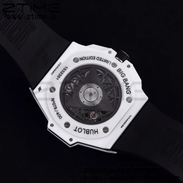 HUBLOT Big Bang Sang Bleu II 418.HX.2001.RX.MXM21 White Ceramic BBF Best Edition White Dial on White Rubber Strap A1240 - Super Clone Watch | 1:1 Best Version