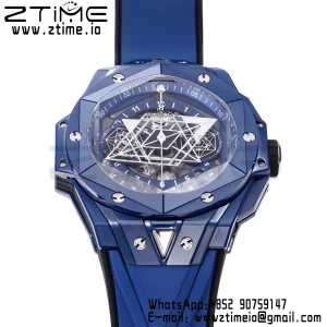 HUBLOT Big Bang Sang Bleu 418.EX.5107.RX.MXM21 Blue Ceramic BBF Best Edition Blue Dial on Blue Rubber Strap A1240 - Super Clone Watch | 1:1 Best Version