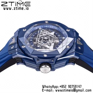 HUBLOT Big Bang Sang Bleu 418.EX.5107.RX.MXM21 Blue Ceramic BBF Best Edition Blue Dial on Blue Rubber Strap A1240 - Super Clone Watch | 1:1 Best Version
