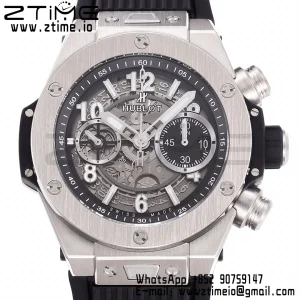 HUBLOT Big Bang Unico 44mm 421.NX.1170.RX Titanium BBF 1:1 Best Edition Skeleton Dial on Black Rubber Strap A1280 V2 - Super Clone Watch | 1:1 Best Version