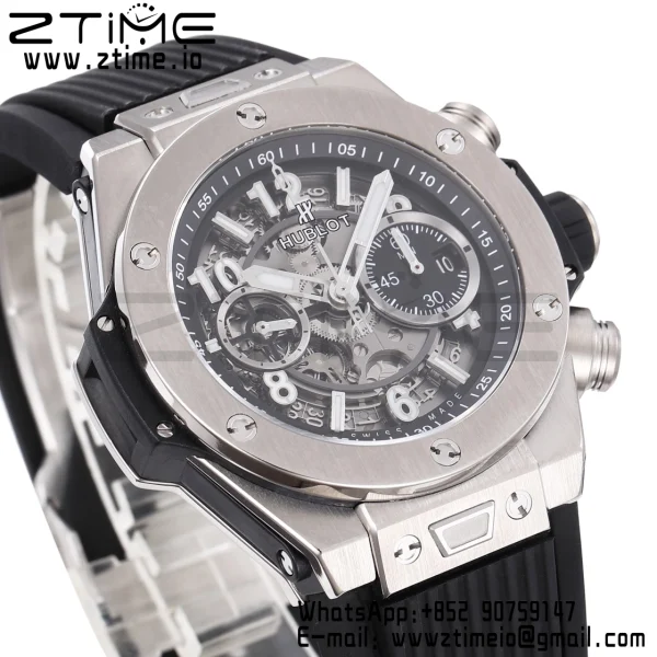 HUBLOT Big Bang Unico 44mm 421.NX.1170.RX Titanium BBF 1:1 Best Edition Skeleton Dial on Black Rubber Strap A1280 V2 - Super Clone Watch | 1:1 Best Version