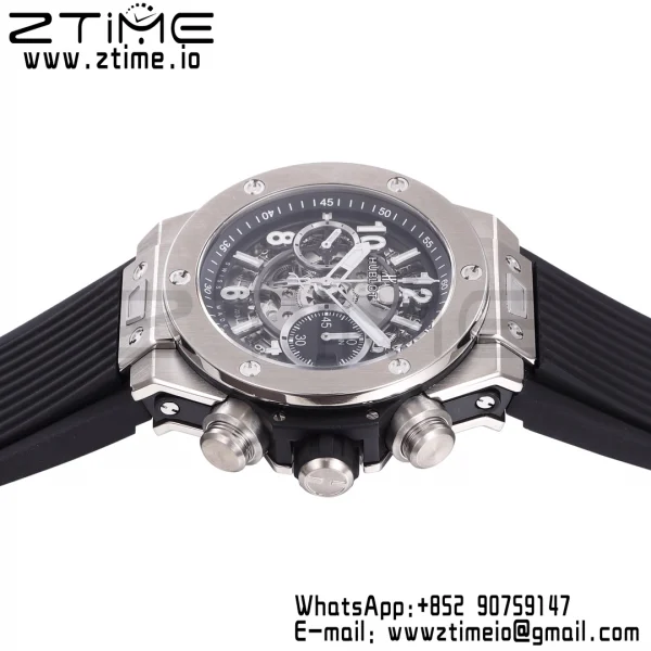 HUBLOT Big Bang Unico 44mm 421.NX.1170.RX Titanium BBF 1:1 Best Edition Skeleton Dial on Black Rubber Strap A1280 V2 - Super Clone Watch | 1:1 Best Version