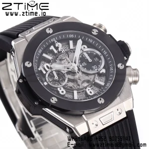 HUBLOT Big Bang Unico 44mm 421.NM.1170.RX Titanium BBF 1:1 Best Edition Skeleton Dial Black Ceramic Bezel on Black Rubber Strap A1280 V2 - Super Clone Watch | 1:1 Best Version