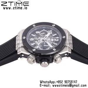 HUBLOT Big Bang Unico 44mm 421.NM.1170.RX Titanium BBF 1:1 Best Edition Skeleton Dial Black Ceramic Bezel on Black Rubber Strap A1280 V2 - Super Clone Watch | 1:1 Best Version