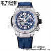 HUBLOT Big Bang Unico 44mm 421.NX.5170.RX Titanium BBF 1:1 Best Edition Skeleton Dial on Blue Rubber Strap A1280 V2 - Super Clone Watch | 1:1 Best Version