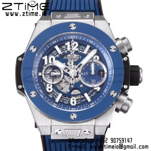 HUBLOT Big Bang Unico 44mm 421.NL.5170.RX Titanium BBF 1:1 Best Edition Skeleton Dial Blue Ceramic Bezel on Blue Rubber Strap A1280 V2 - Super Clone Watch | 1:1 Best Version