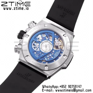 HUBLOT Big Bang Unico 44mm 421.NL.5170.RX Titanium BBF 1:1 Best Edition Skeleton Dial Blue Ceramic Bezel on Blue Rubber Strap A1280 V2 - Super Clone Watch | 1:1 Best Version