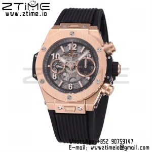 HUBLOT Big Bang Unico 44mm 421.OX.1170.RX  BBF 1:1 Best Edition Skeleton Dial on Black Rubber Strap A1280 V2 - Super Clone Watch | 1:1 Best Version