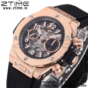 HUBLOT Big Bang Unico 44mm 421.OX.1170.RX  BBF 1:1 Best Edition Skeleton Dial on Black Rubber Strap A1280 V2 - Super Clone Watch | 1:1 Best Version