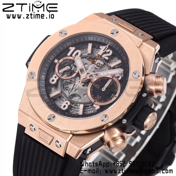 HUBLOT Big Bang Unico 44mm 421.OX.1170.RX  BBF 1:1 Best Edition Skeleton Dial on Black Rubber Strap A1280 V2 - Super Clone Watch | 1:1 Best Version